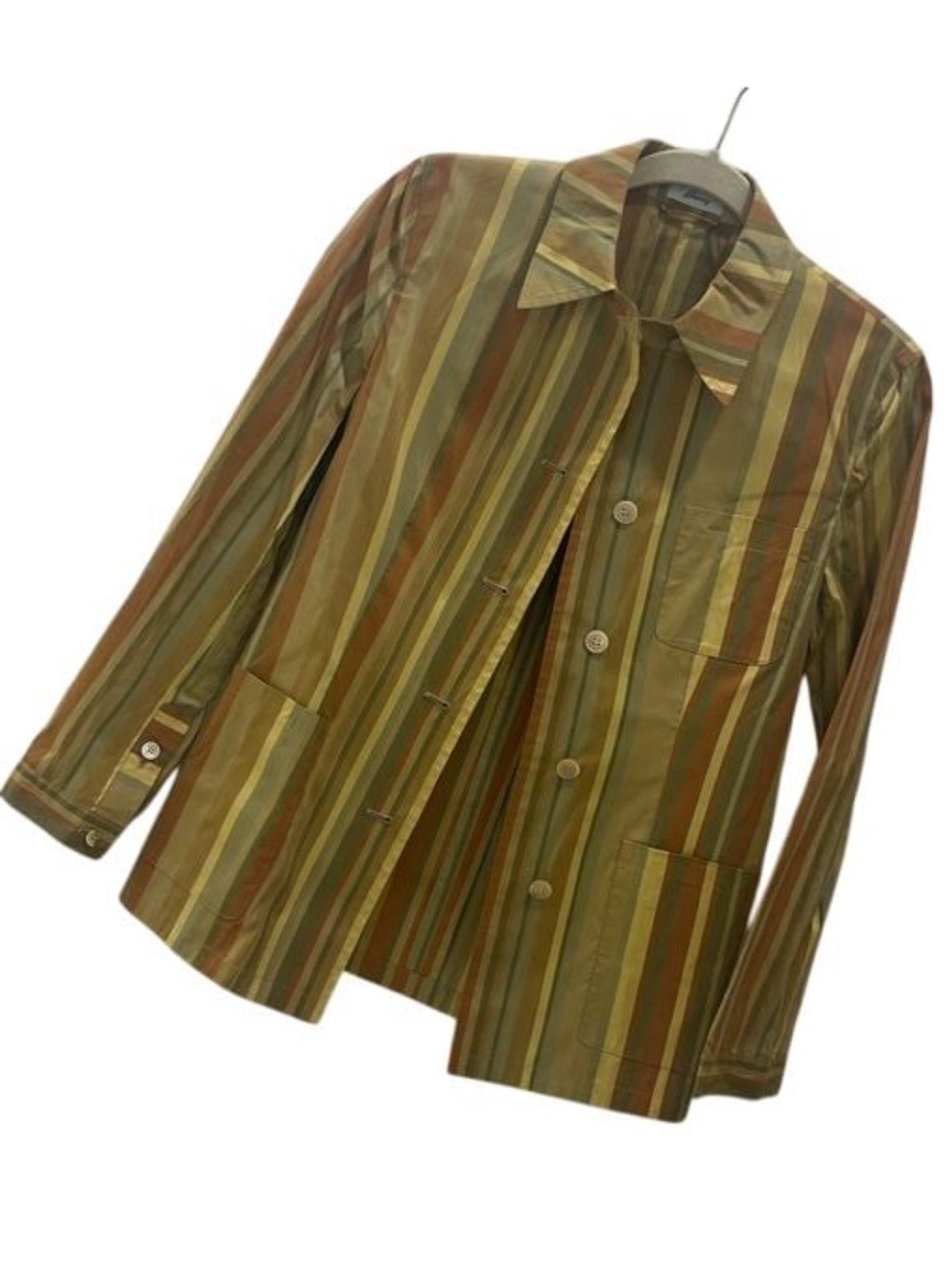 Brioni Silk Stripe Lightweight Summerweight Warm Tonal Jacket